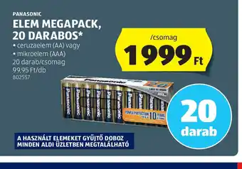 ALDI Panasonic Elem Megapack, 20 darabos ajánlat