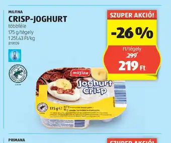 ALDI Milfina Crisp-Joghurt ajánlat