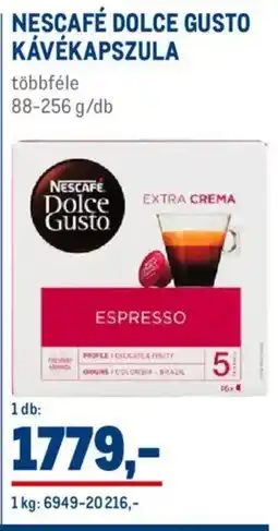 Metro Nescafé dolce gusto kávékapszula ajánlat