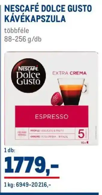 Metro Nescafé dolce gusto kávékapszula ajánlat