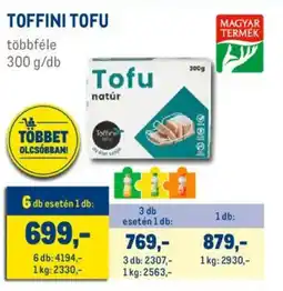 Metro Toffini tofu ajánlat