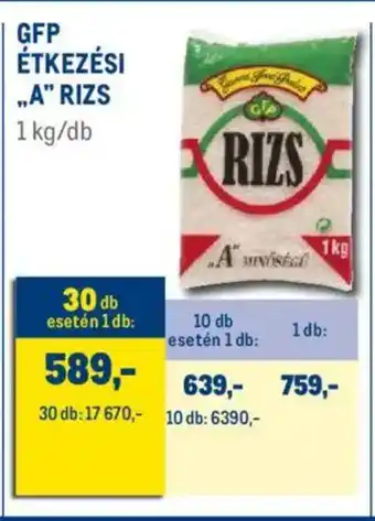 Metro Gfp étkezési „a" rizs ajánlat