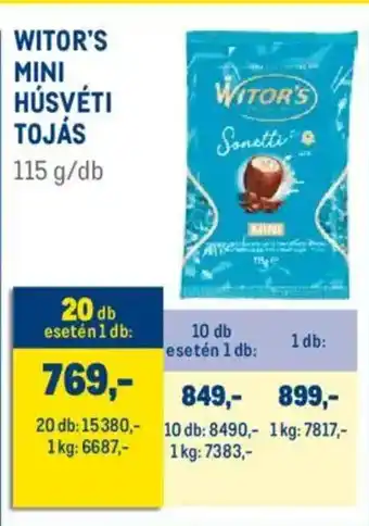 Metro Witor's mini húsvéti tojás ajánlat