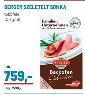 Metro Berger szeletelt sonka ajánlat