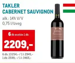 Metro Takler cabernet sauvignon ajánlat