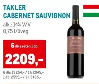 Metro Takler cabernet sauvignon ajánlat