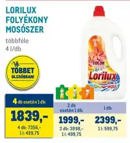 Metro Lorilux folyékony mosószer ajánlat