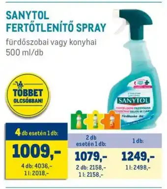 Metro Sanytol fertőtlenítő spray ajánlat