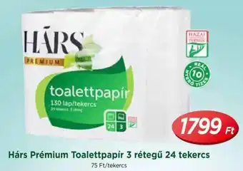 Real Hárs Prémium Toalettpapír 3 rétegű ajánlat