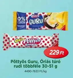 Real Pöttyös Guru, Óriás túró rudi többféle ajánlat