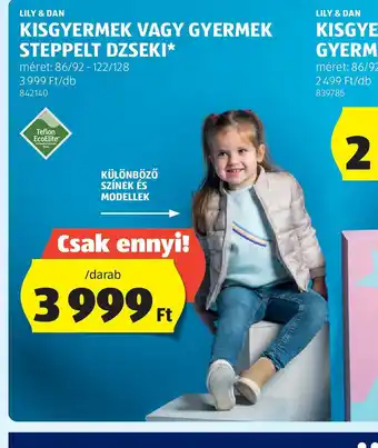 ALDI Kisgyermek vagy gyermek steppelt dzseki ajánlat