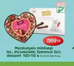 Real Macskanyelv minőségű tej, ét csokoládé, Szerencsi Szív desszert ajánlat