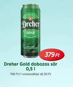 Real Dreher Gold dobozos sör ajánlat