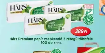 Real Hárs Prémium papír zsebkendő ajánlat