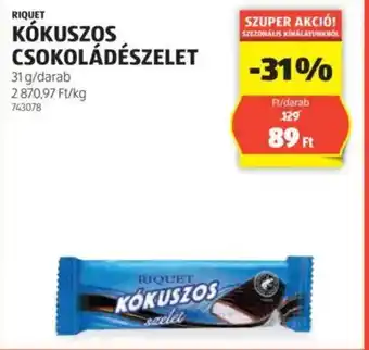 ALDI Riquet kókuszos csokoládészelet ajánlat