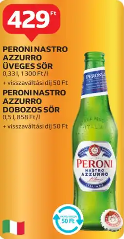 Auchan Peroni nastro azzurro üveges/dobozos sör ajánlat