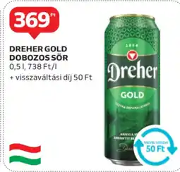 Auchan Dreher gold dobozos sör ajánlat