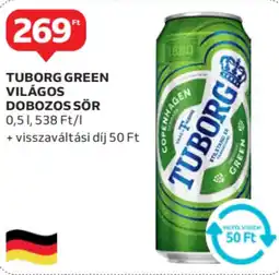 Auchan Tuborg green világos dobozos sör ajánlat