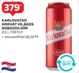 Auchan Karlovačko horvát világos dobozos sör ajánlat