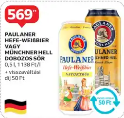 Auchan Paulaner hefe-weißbier vagy münchner hell dobozos sör ajánlat