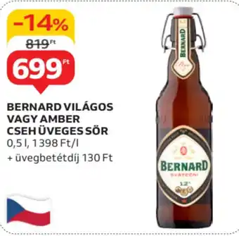 Auchan Bernard világos vagy amber cseh üveges sör ajánlat