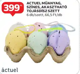 Auchan Actuel műanyag, színes, akasztható tojásdísz szett ajánlat