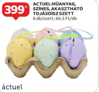 Auchan Actuel műanyag, színes, akasztható tojásdísz szett ajánlat