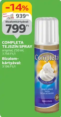 Auchan Completa tejszín spray ajánlat