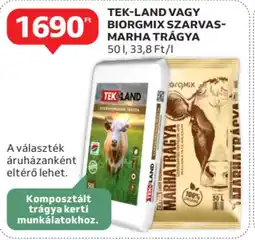 Auchan Tek-land vagy biorgmix szarvas- marha trágya ajánlat