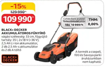 Auchan Black+decker akkumulátoros fűnyíró ajánlat