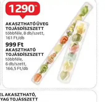 Auchan Akaszthat üveg tojásdísz szett ajánlat