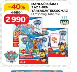 Auchan Mancs őrjárat 3 az 1-ben társasjátékcsomag ajánlat