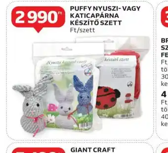 Auchan Puffy nyuszi- vagy katicapárna készítő szett ajánlat