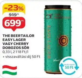 Auchan The beertailor easy lager vagy cherry dobozos sör ajánlat