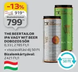 Auchan The beertailor ipa vagy wit beer dobozos sör ajánlat