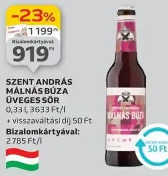 Auchan Szent andrás málnás búza üveges sör ajánlat