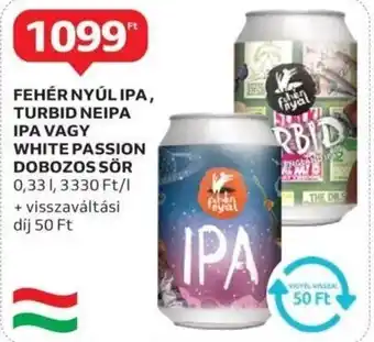 Auchan Fehér nyúl ipa, turbid neipa ipa vagy white passion dobozos sör ajánlat