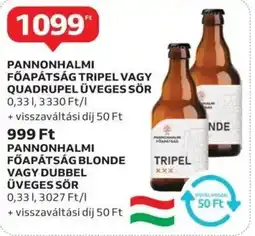 Auchan Pannonhalmi főapátság tripel stb. Üveges sör ajánlat