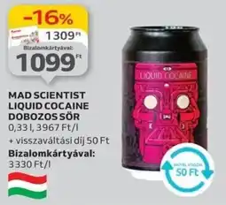 Auchan Mad scientist liquid cocaine dobozos sör ajánlat