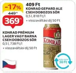 Auchan Konrad prémium lager vagy barna cseh stb. Dobozos sör ajánlat