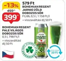 Auchan Bohemian regent pale világos stb. dobozos sör ajánlat