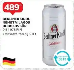 Auchan Berliner kindl német világos dobozos sör ajánlat