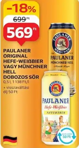 Auchan Paulaner original hefe-weißbier vagy münchner hell dobozos sör ajánlat