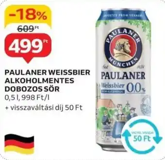 Auchan Paulaner weissbier alkoholmentes dobozos sör ajánlat