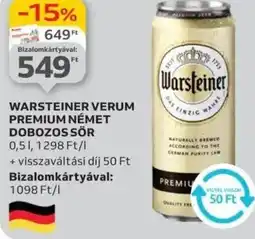 Auchan Warsteiner verum premium német dobozos sör ajánlat