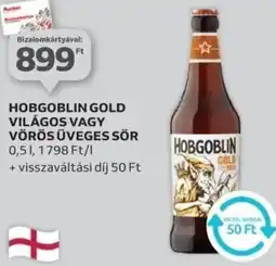 Auchan Hobgoblin gold világos vagy vörös üveges sör ajánlat