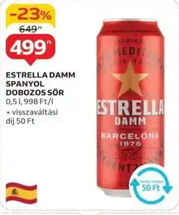 Auchan Estrella damm spanyol dobozos sör ajánlat