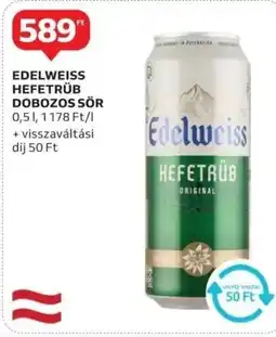 Auchan Edelweiss hefetrüb dobozos sör ajánlat