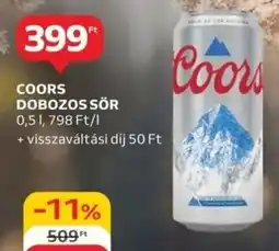 Auchan Coors dobozos sör ajánlat