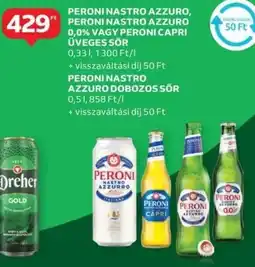 Auchan Peroni nastro azzuro üveges sör stb. ajánlat